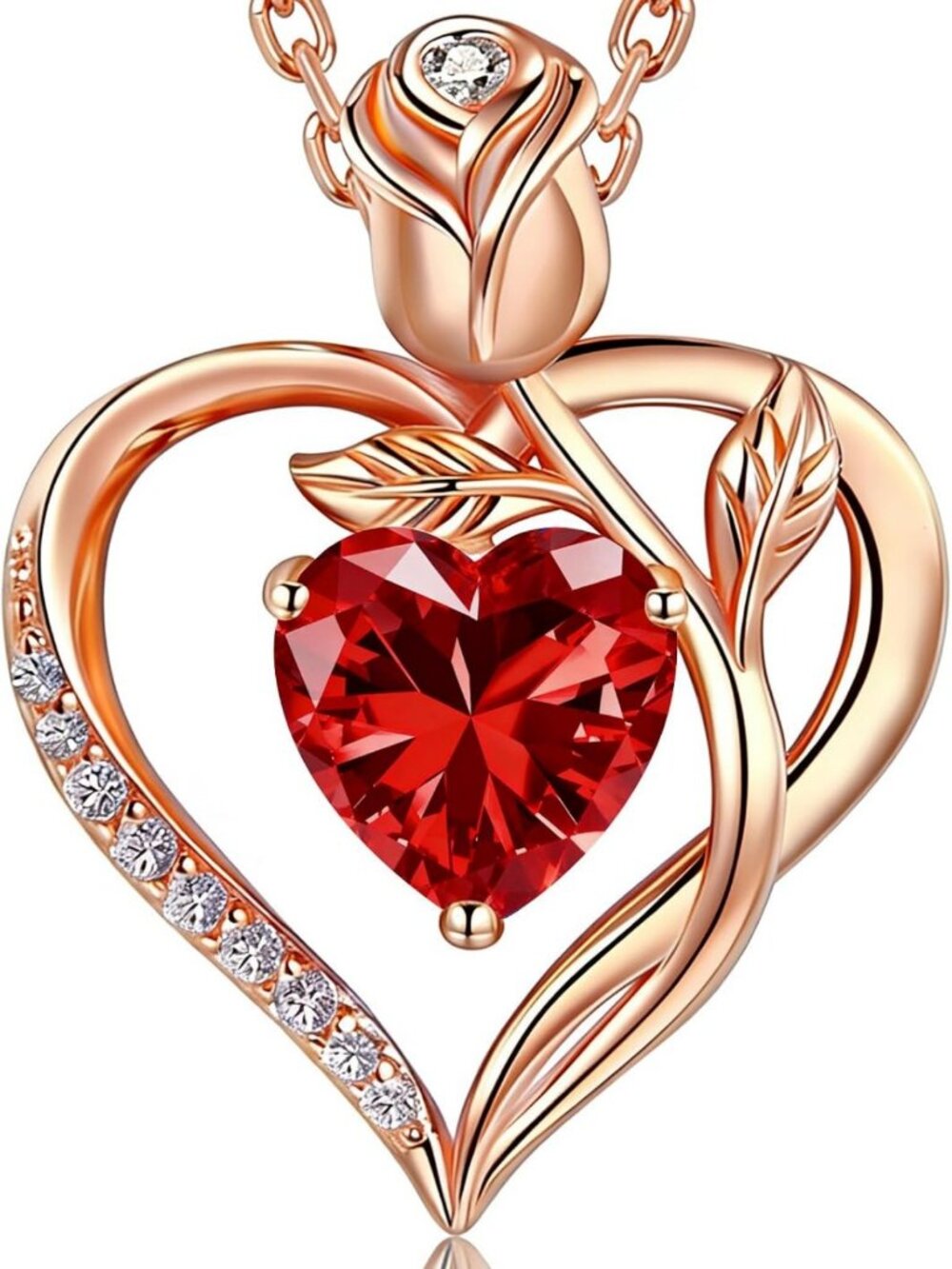 Heart-Shaped Birthstone Necklace in Silver for Women - Perfect Gift & Jewelry